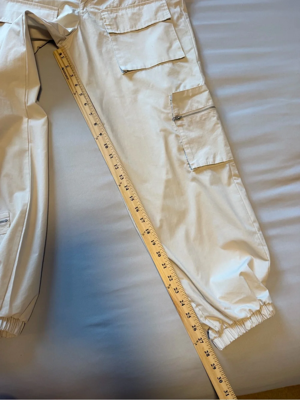 Beige Utility Cargo Joggers for Women - Picture 5 of 8